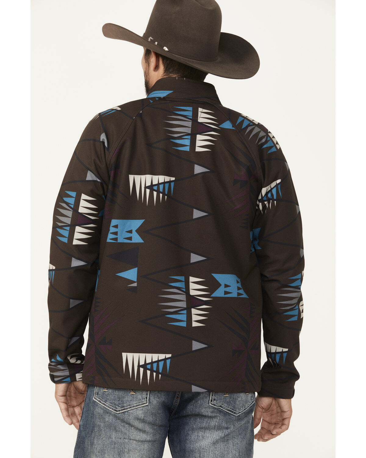 Image #4 - RANK 45&reg; Men's Southwestern Print Softshell Jacket - Big, Chocolate, hi-res