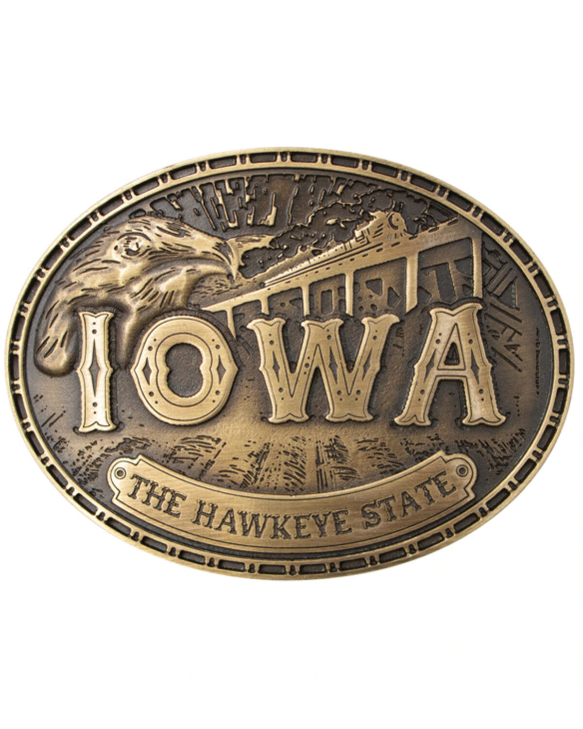 Image #1 - Cody James Iowa Heritage Oval Buckle, No Color, hi-res