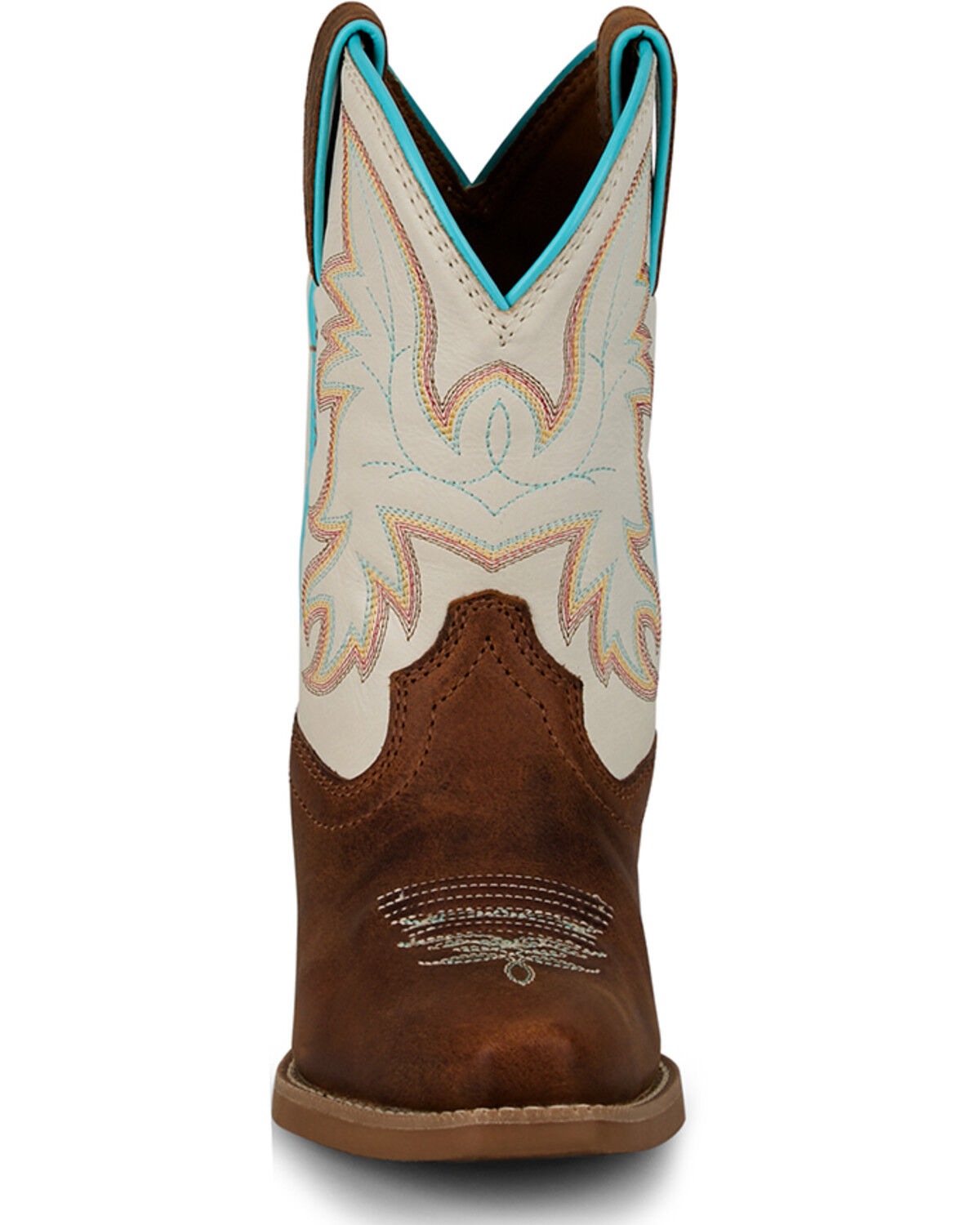Image #4 - Justin Girls' Whinny Western Boots - Snip Toe, Cognac, hi-res