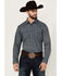 Image #1 - Cody James Men's Grande Floral Print Long Sleeve Pearl Snap Western Shirt, Navy, hi-res