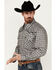 Image #2 - Cowboy Hardware Men's Barbed Wire Print Long Sleeve Snap Western Shirt , Grey, hi-res