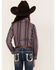 Image #4 - Cruel Girl Girls' Wallpaper Stripe Print Long Sleeve Western Pearl Snap Shirt, Purple, hi-res