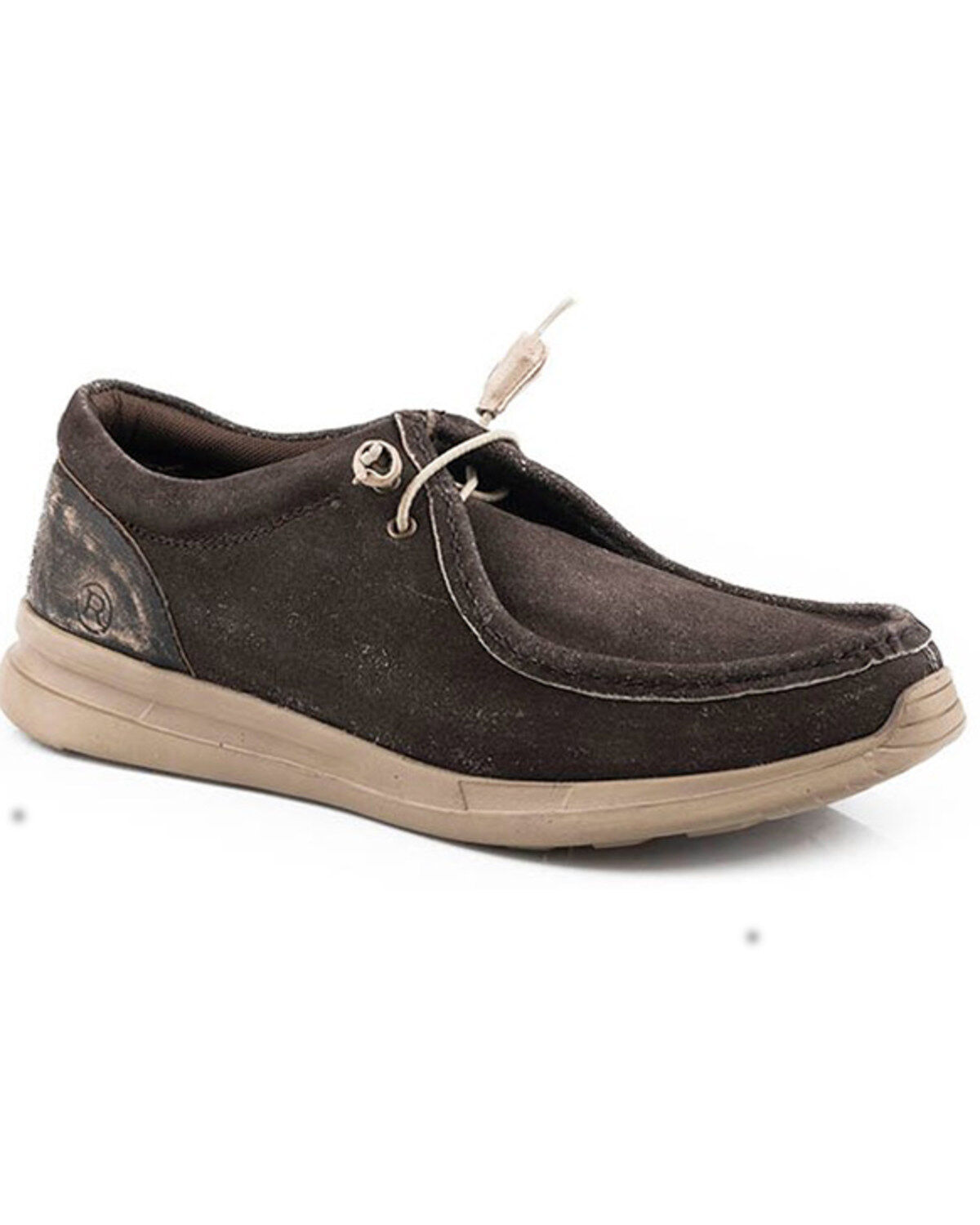 Image #1 - Roper Men's Chillin Low Eyelet Chukka Slip-On Casual Leather Shoes, Brown, hi-res