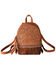 Image #1 - Trinity Ranch Women's Hairon Cowhide Tooled Mini Backpack , Lt Brown, hi-res