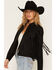 Image #2 - Idyllwind Women's Breckston Faux Suede Fringe Jacket, Black, hi-res