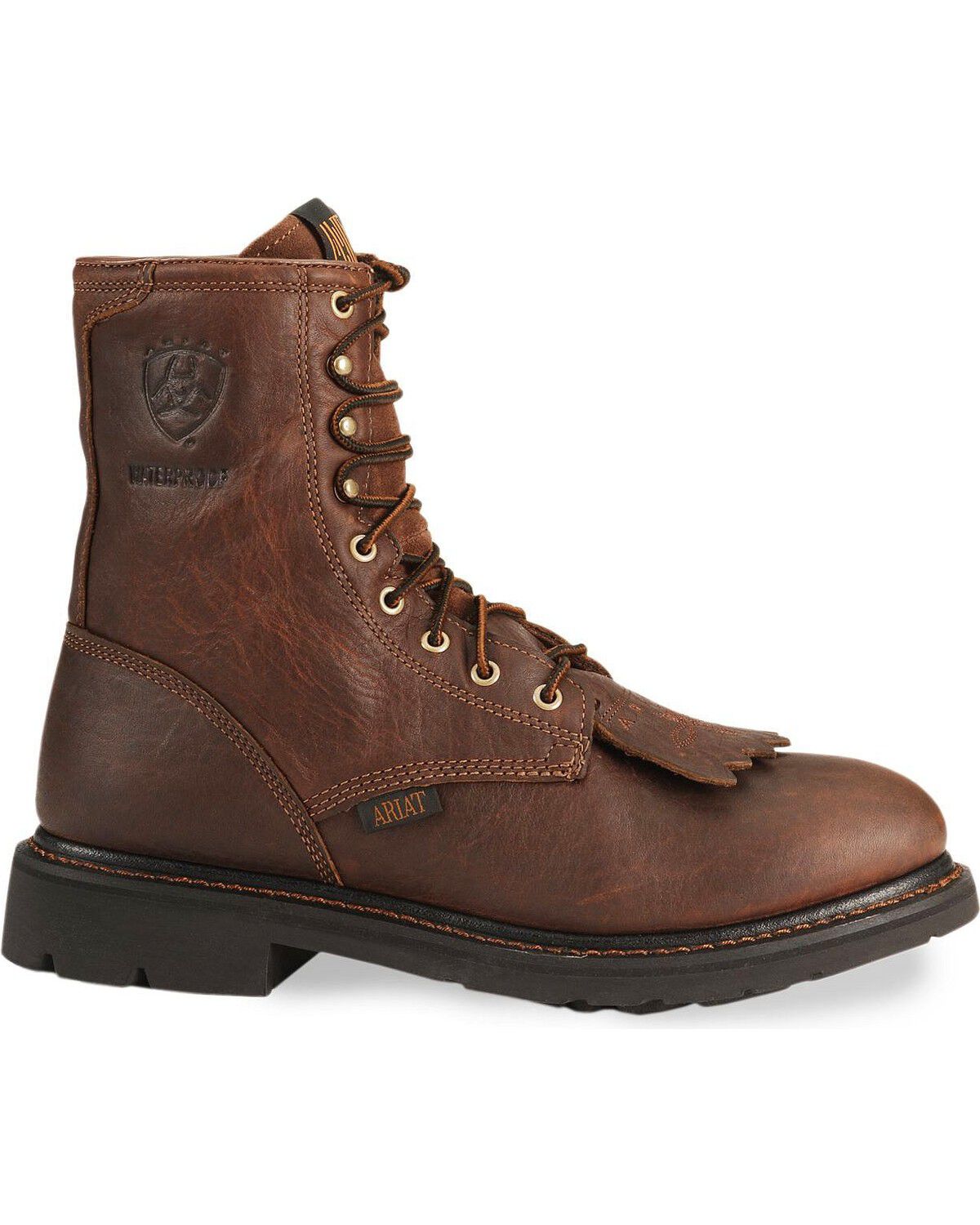 Image #2 - Ariat Waterproof Cascade H20 8" Lace-Up Work Boots - Soft Toe, Sunshine, hi-res