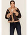 Image #1 - Shyanne Women's Tapestry Sherpa Lined Button-Down Cropped Jacket , Navy, hi-res