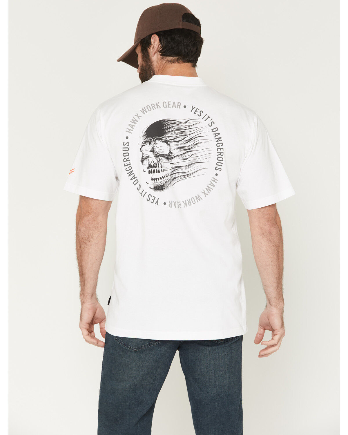 Hawx Men's Scream Short Sleeve Graphic Work T-Shirt, White, hi-res