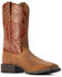 Image #1 - Ariat Men's Hybrid Ranchwork Shock Shield Western Performance Boots - Broad Square Toe, Brown, hi-res