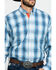 Image #4 - Resistol Men's Heitmiller Ombre Large Plaid Long Sleeve Western Shirt, Blue, hi-res