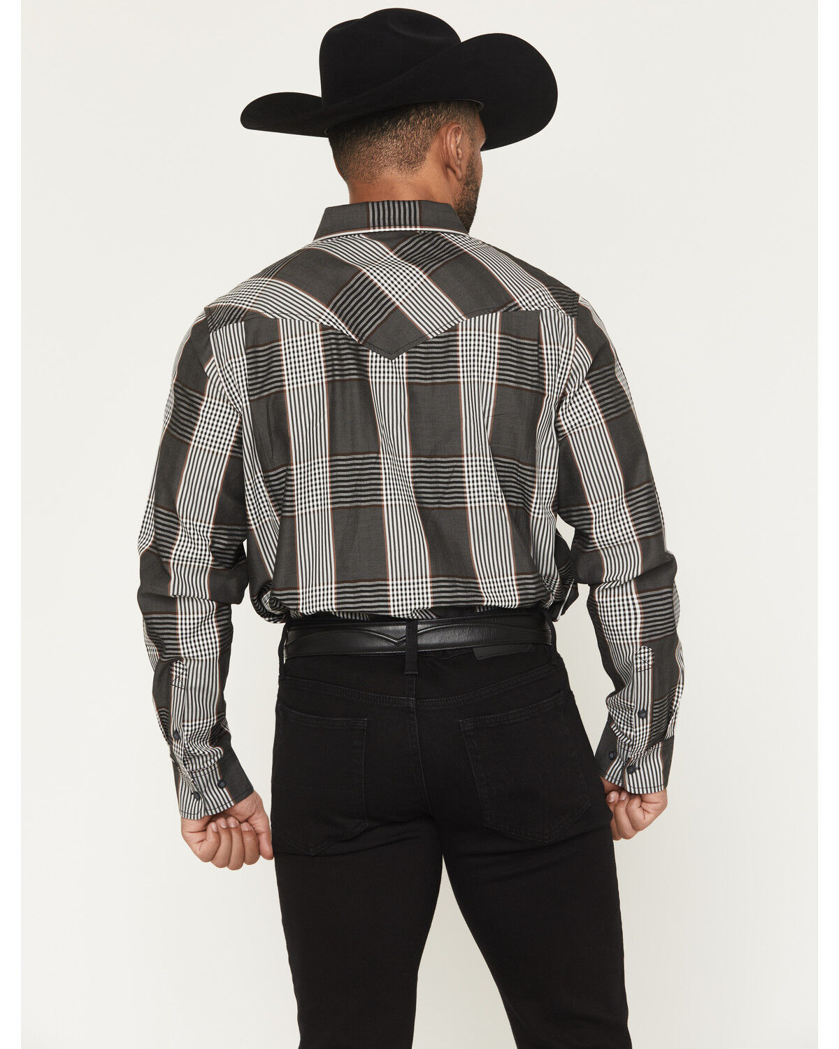 Image #4 - Cody James Black 1978&reg; Men's Ace Plaid Print Long Sleeve Button-Down Western Shirt, Charcoal, hi-res