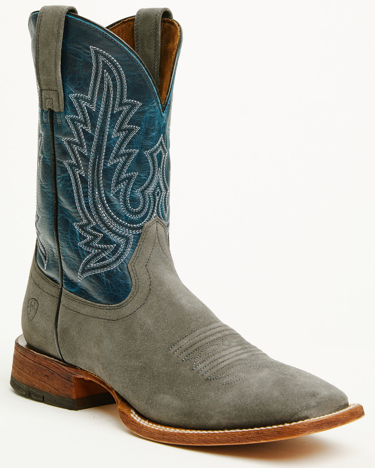 Ariat Men's County Roads Western Boots - Broad Square Toe, Grey, hi-res