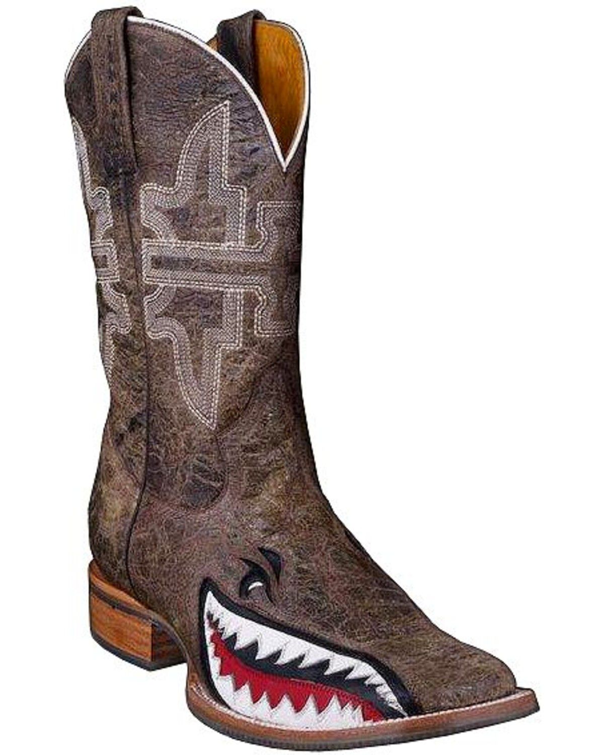 Tin Haul Men's Gnarly Bite Western Boots - Broad Square Toe, Brn Bomber, hi-res