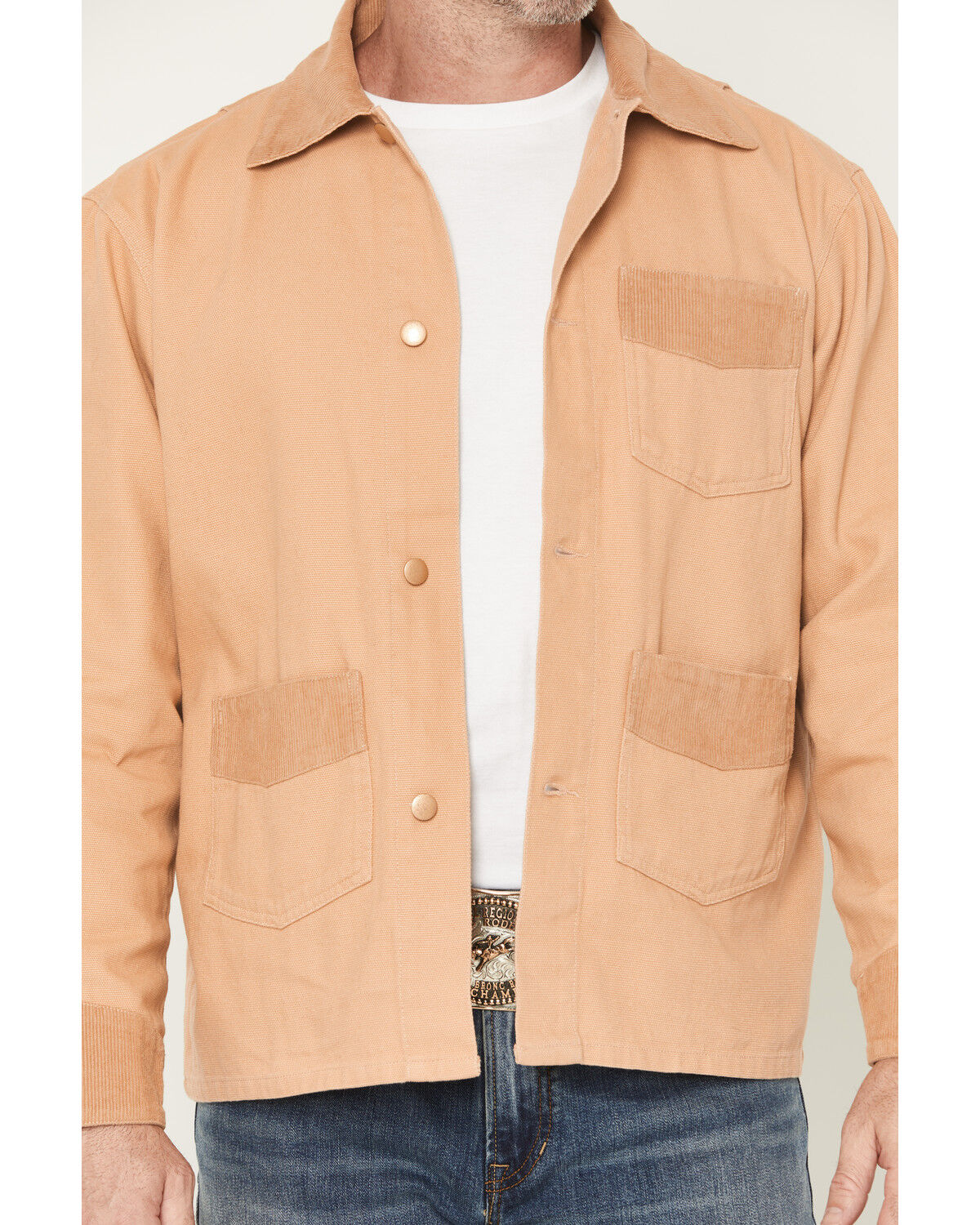 Image #3 - Outback Trading Co Men's Cowboy Brush Canvas Button-Down Jacket, Camel, hi-res