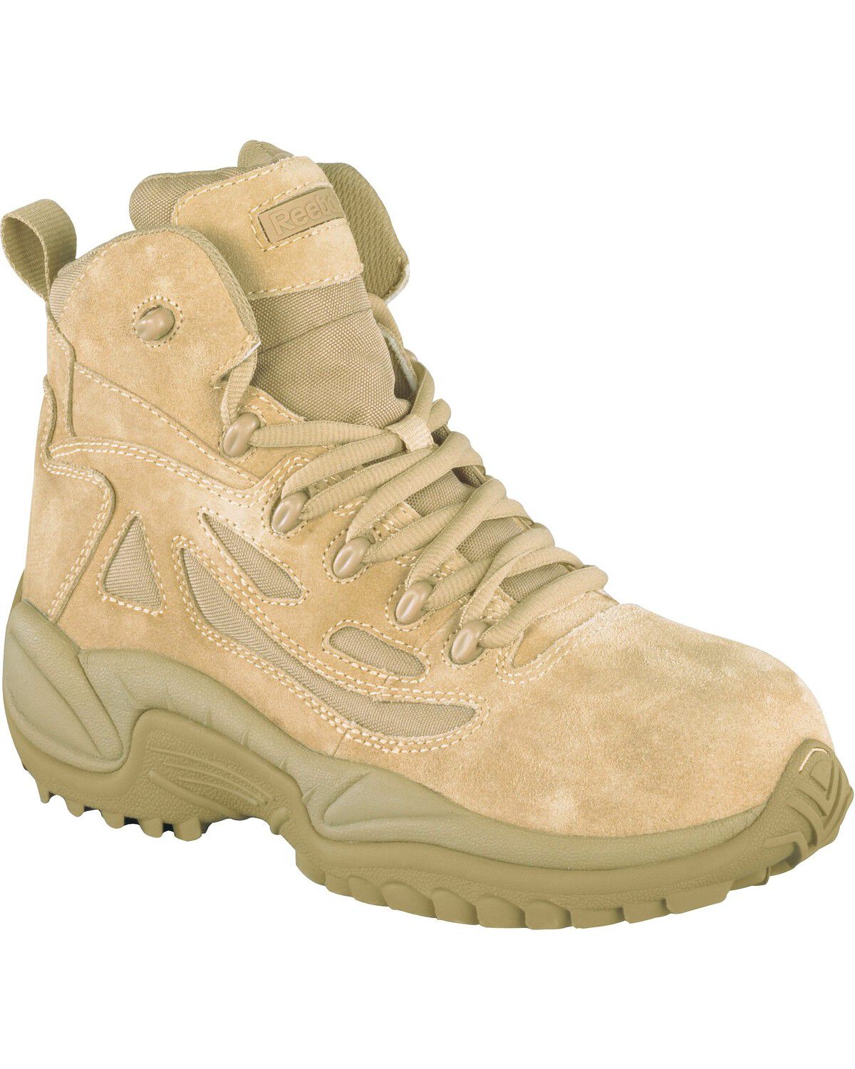 Image #1 - Reebok Men's Stealth 6" Lace-Up with Side-Zip Tactical Work Boots - Composite Toe, Desert Khaki, hi-res