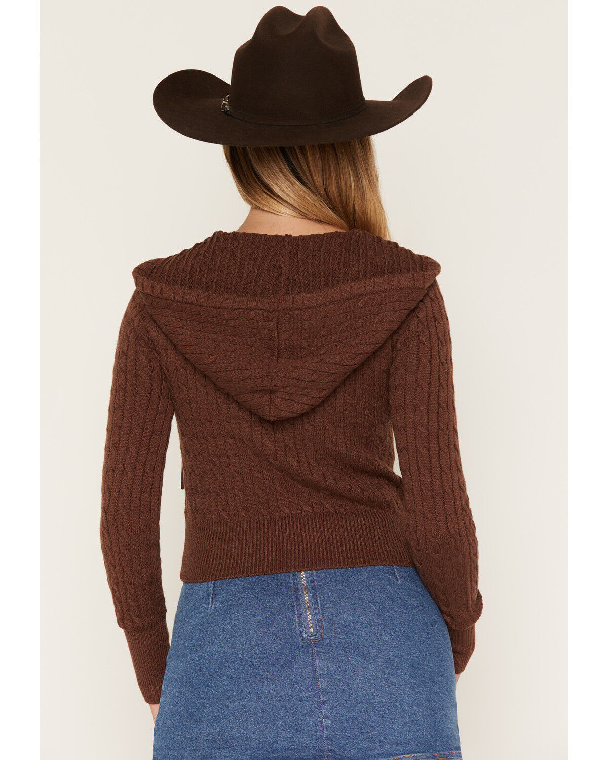 Image #4 - Cleo + Wolf Women's Zip-Up Sweater Hoodie, Brown, hi-res
