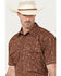 Image #2 - Cowboy Hardware Men's Roman Paisley Print Short Sleeve Western Snap Shirt, Brown, hi-res