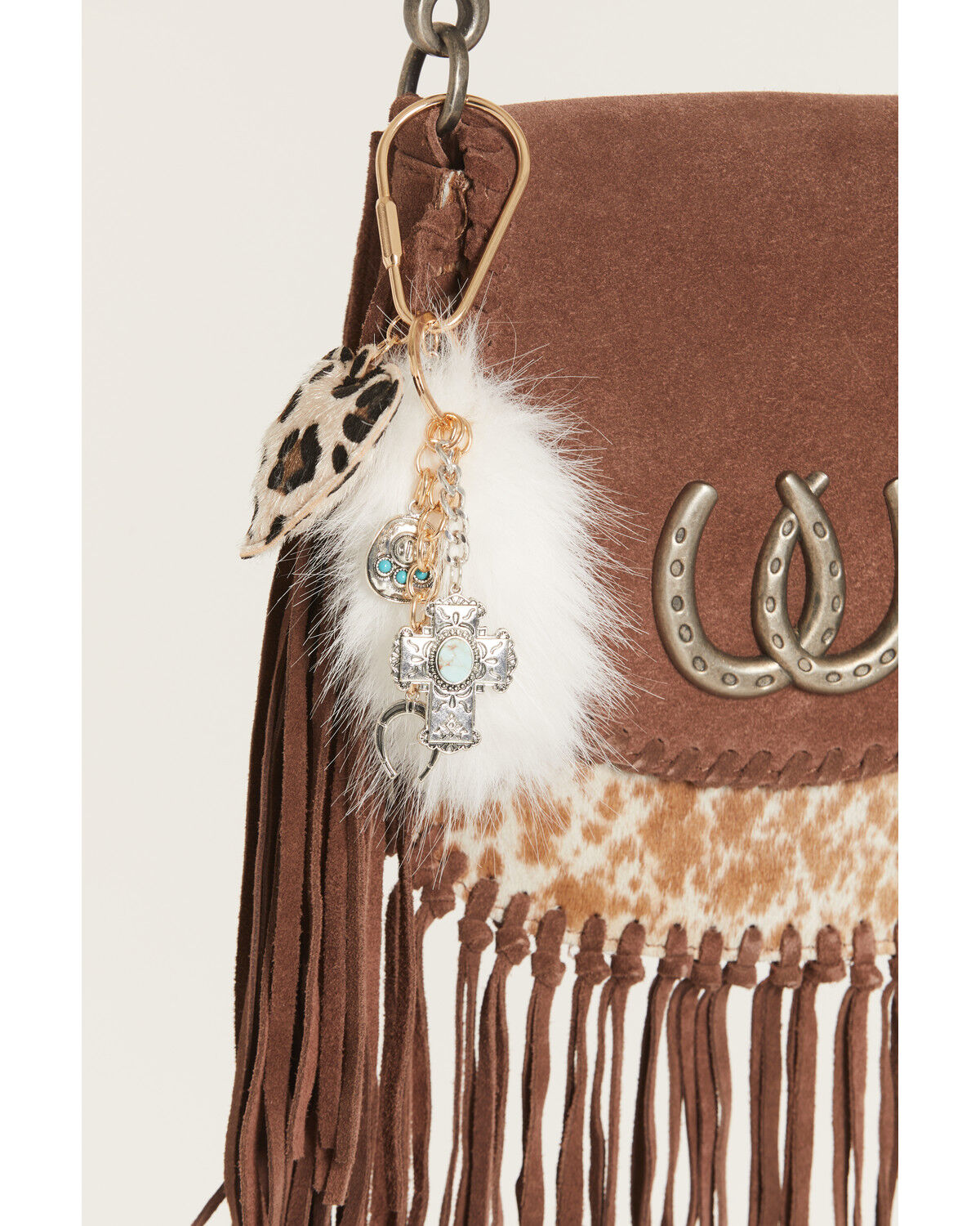 Shyanne Faux Rabbit Bag Charm, Leopard, hi-res