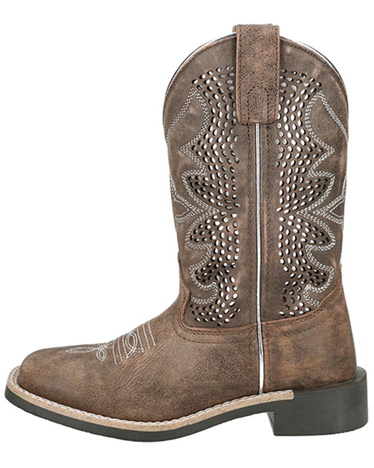 Image #3 - Smoky Mountain Girls' Willow Western Boots - Broad Square Toe, Brown, hi-res