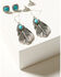 Image #1 - Shyanne Women's Feathers and Turquoise-Toned Earring Set - 3 Piece, Silver, hi-res