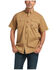 Image #1 - Ariat Men's Solid Rebar Washed Twill Short Sleeve Button Down Work Shirt , Beige/khaki, hi-res