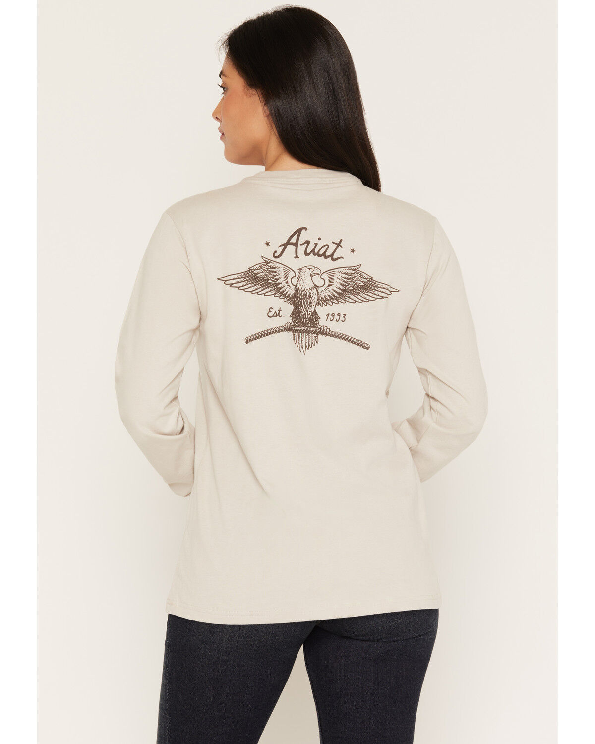 Ariat Women's Rebar Cotton Strong Flying Eagle Long Sleeve Work T-Shirt, Grey, hi-res