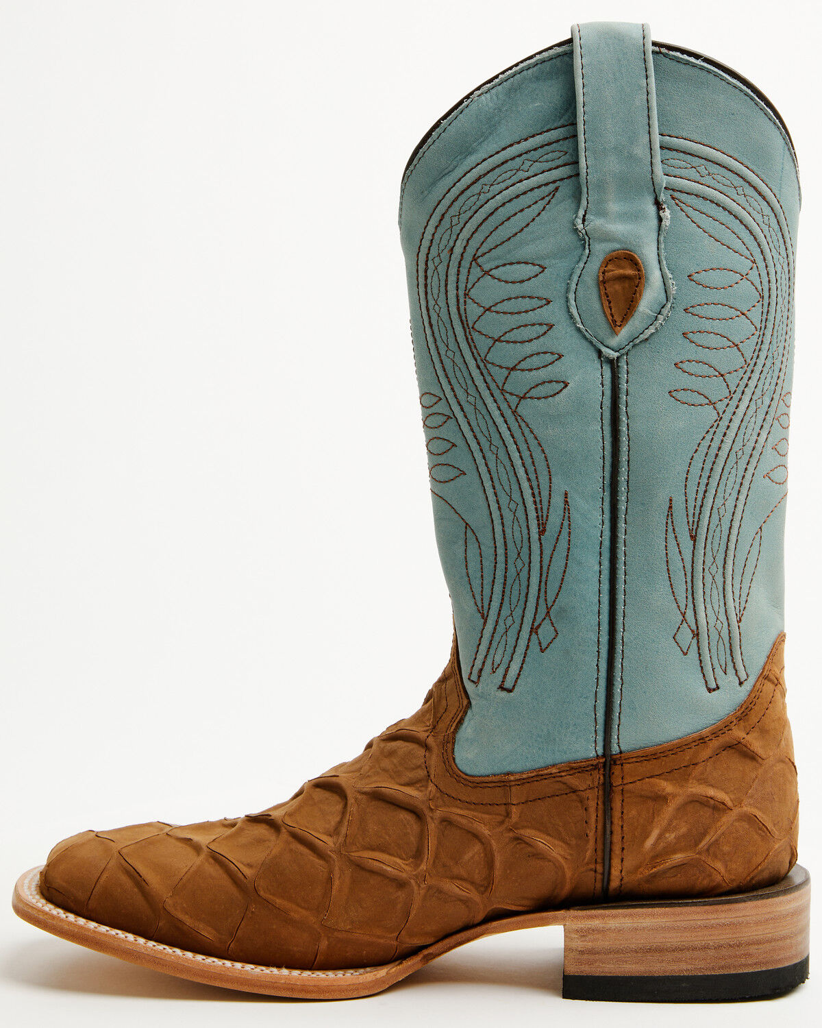 Image #3 - Ferrini Men's Bronco Pirarucu Print Tall Western Boots - Broad Square Toe, Brown, hi-res