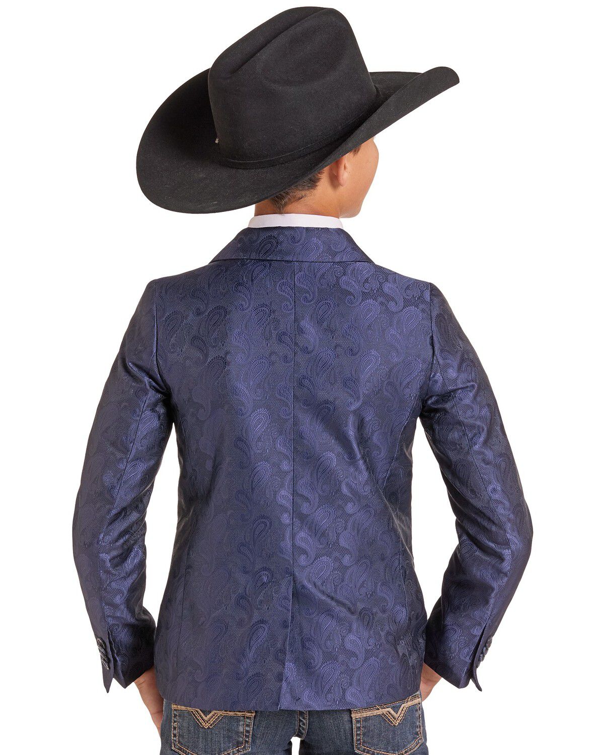 Image #2 - Rock & Roll Denim Boys' Paisley Print Sportscoat, Blue, hi-res
