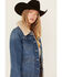 Image #3 - Idyllwind Women's Diamondhead Reversible Denim Blanket Jacket, Dark Wash, hi-res