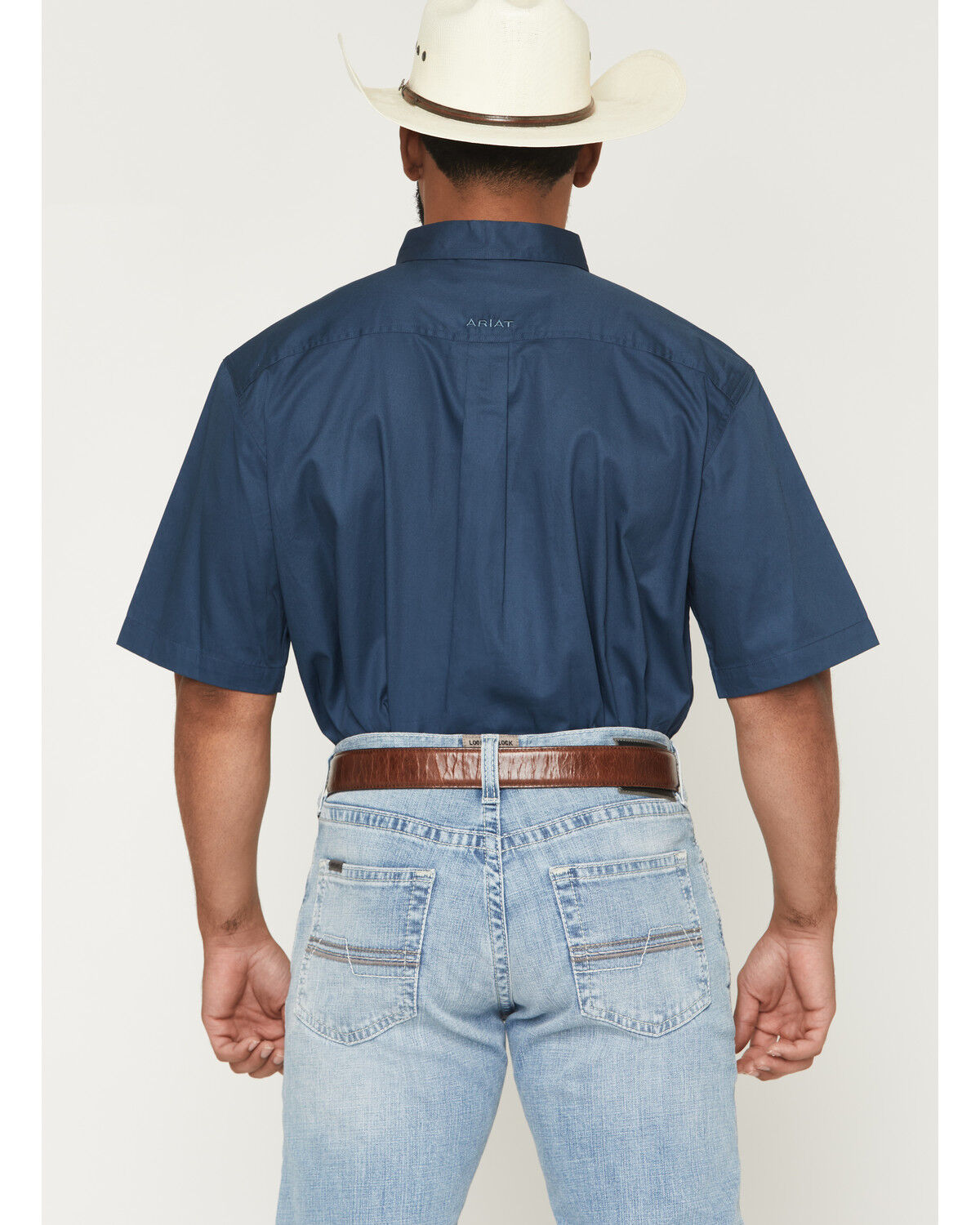 Image #4 - Ariat Men's Lightweight Twill Solid Short Sleeve Button-Down Western Shirt, Slate, hi-res