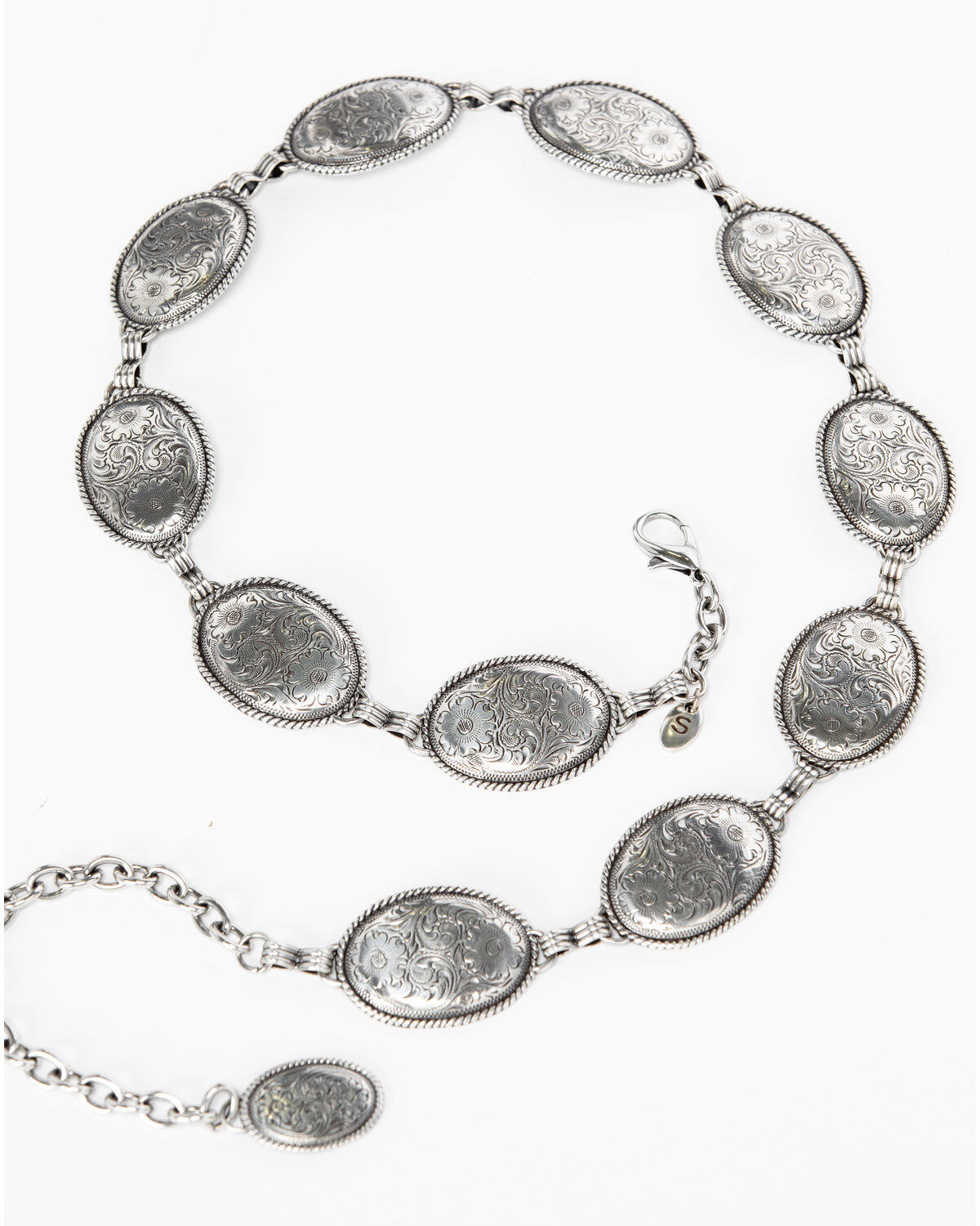 Tony Lama Women's Nicole Concho Belt, Silver, hi-res
