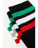 Image #3 - Cody James Men's Mexican Flag Stripe 2-pack Socks, Black, hi-res