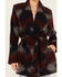 Image #3 - Cripple Creek Women's Southwestern Print Hooded Wrap Jacket, Wine, hi-res