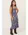 Image #2 - Cotton & Rye Girls' Floral Print Button-Down Maxi Dress, Blue, hi-res