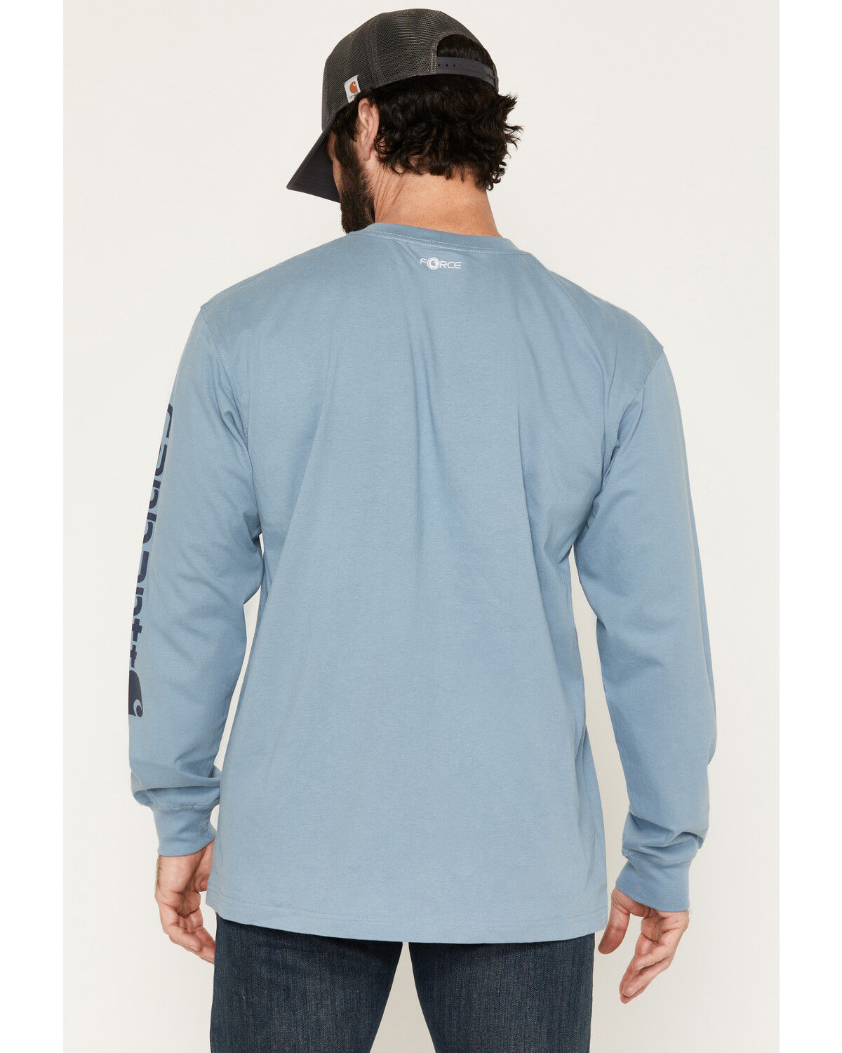 Image #4 - Carhartt Men's FR Force Irvine Loose Fit Logo Long Sleeve Graphic Work T-Shirt, Blue, hi-res