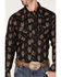 Image #3 - Dale Brisby Men's Antler Bull Skull Print Long Sleeve Snap Stretch Western Shirt, Black, hi-res