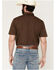 Image #4 - Gibson Trading Co Men's Solid Short Sleeve Snap Western Shirt - Tall, Dark Brown, hi-res