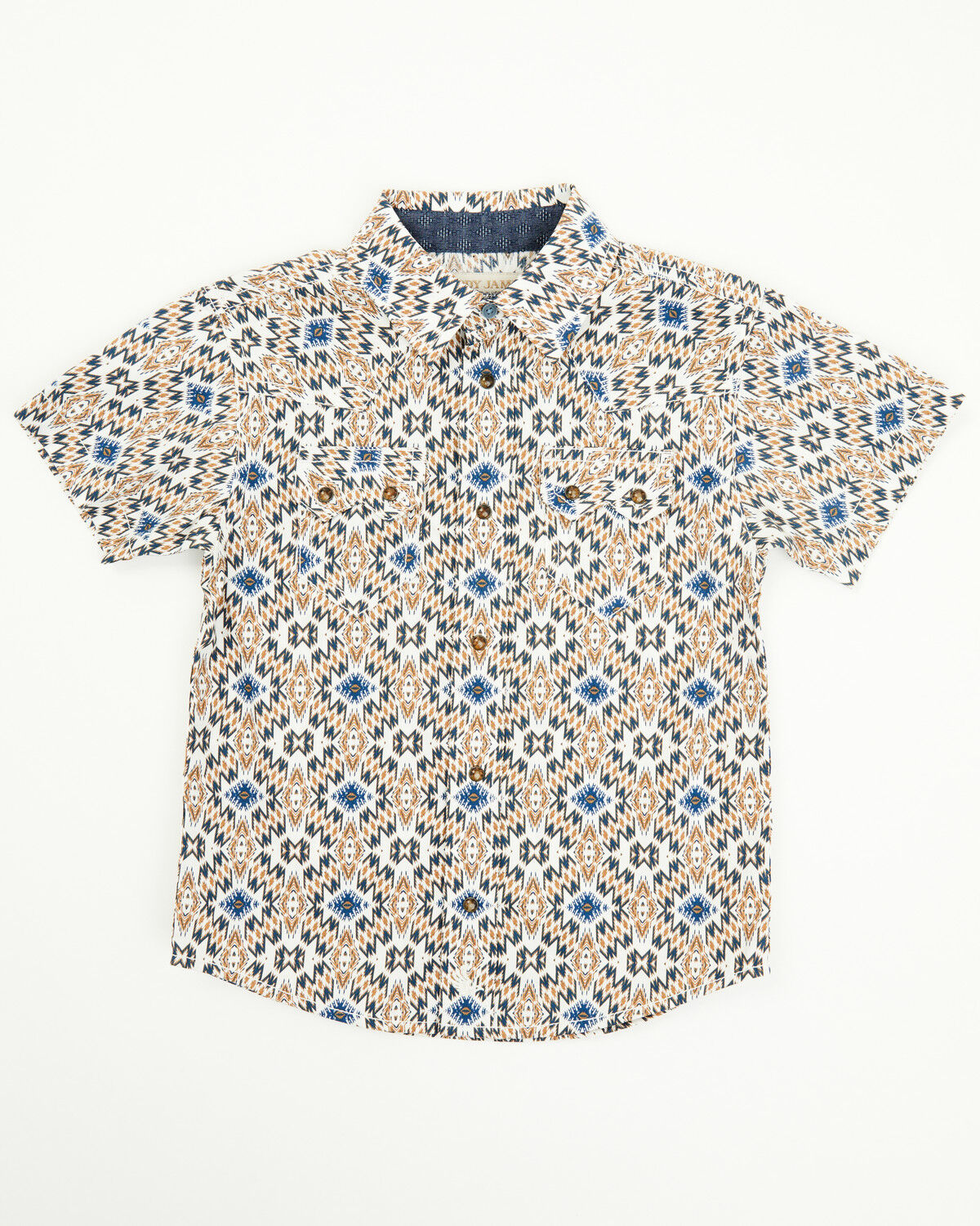 Cody James Toddler Boys' High Plains Southwestern Print Short Sleeve Western Shirt, Tan, hi-res