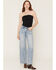 Image #1 - Flying Monkey Women's Medium Wash High Rise Wide Leg Stretch Denim Jeans, Medium Wash, hi-res