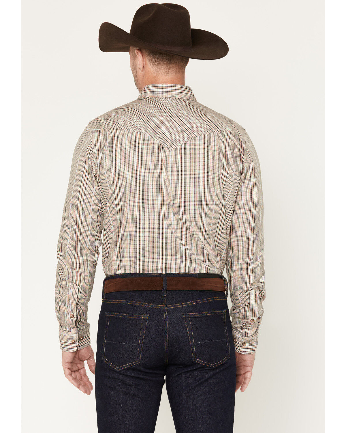Image #4 - Cody James Black 1978&reg; Men's Pondera Plaid Print Long Sleeve Button-Down Western Shirt, Tan, hi-res