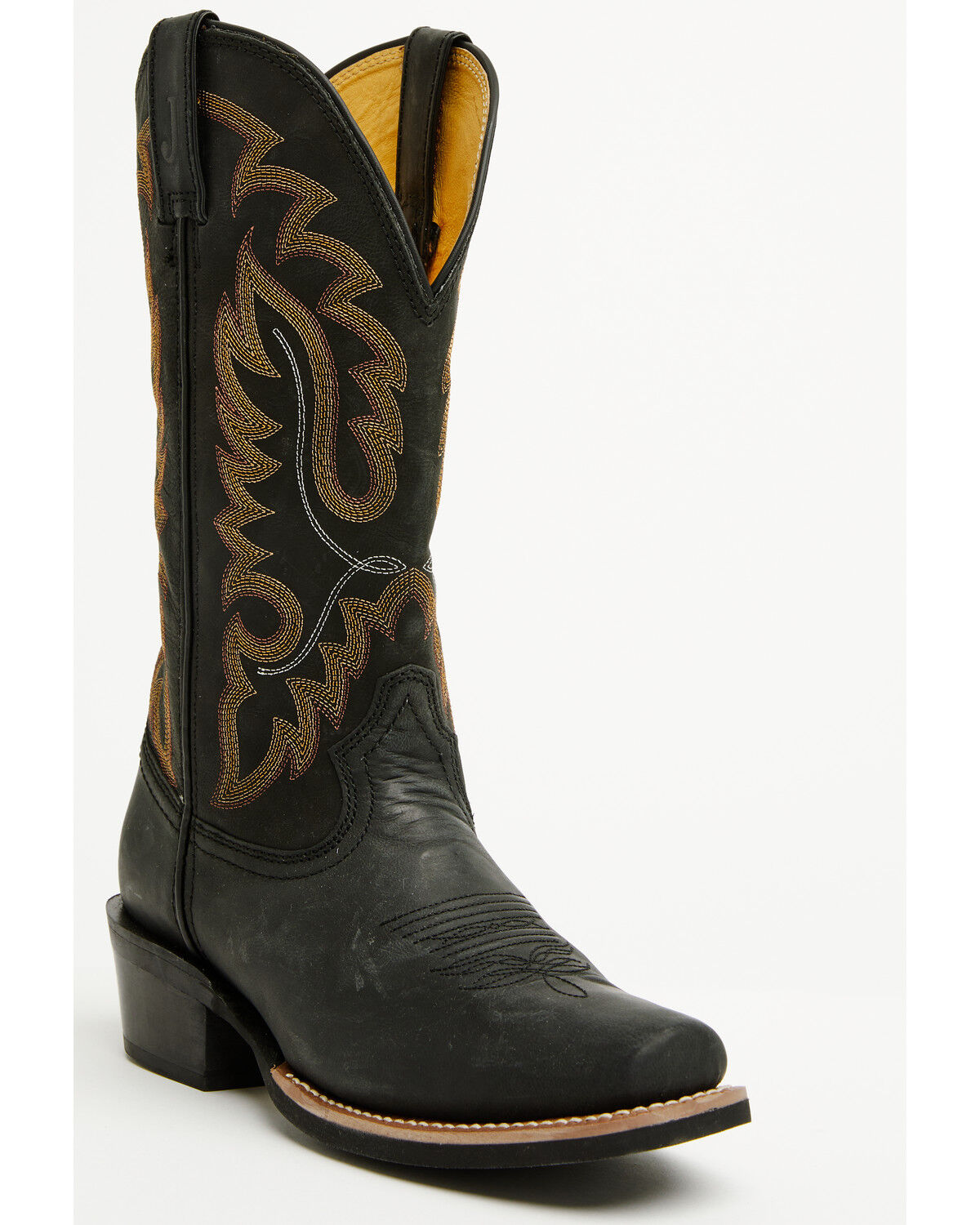 Image #1 - Justin Men's Frontier Cowboy Town Performance Western Boots - Square Toe, Black, hi-res
