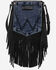 Image #1 - Wrangler Women's Wrangler Jean Denim Pocket Fringe Crossbody Bag, Black, hi-res