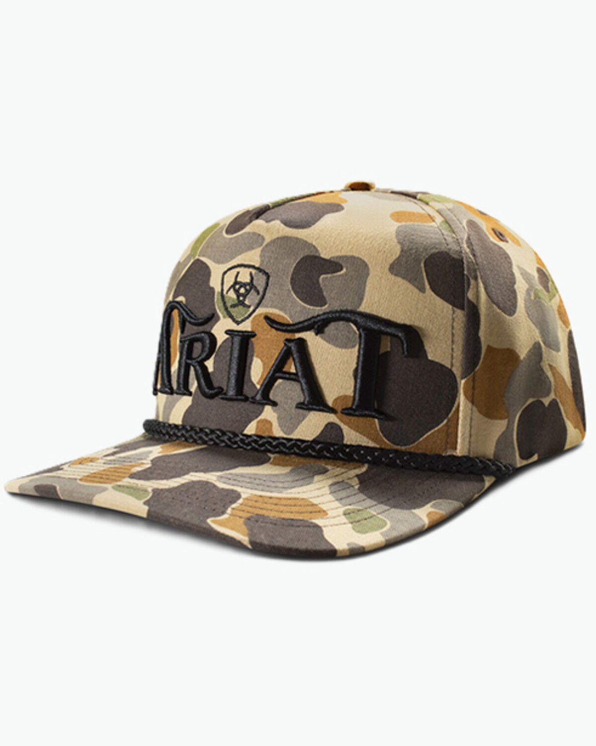Ariat Men's 3D Embroidered Camo Print Ball Cap, Camouflage, hi-res