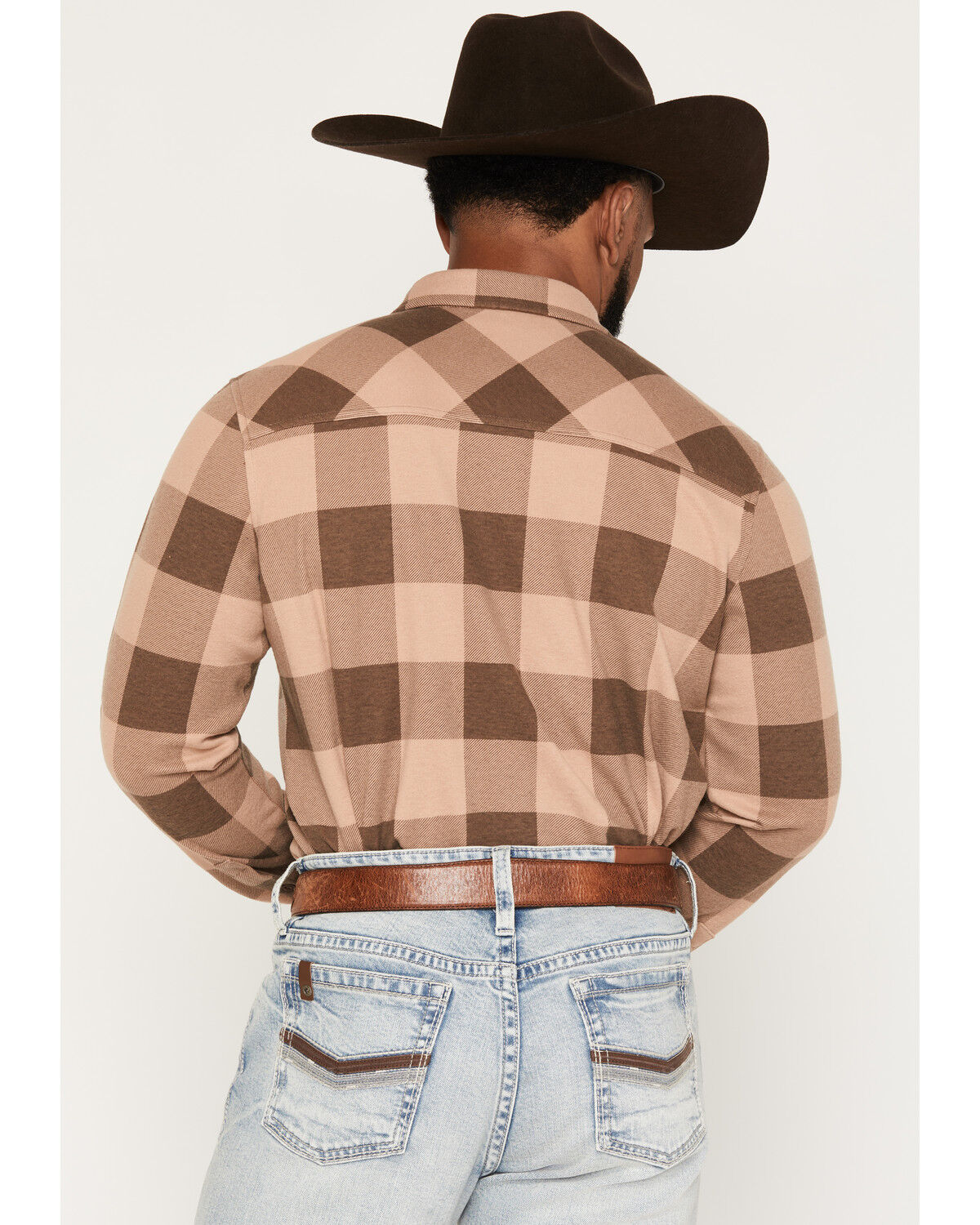Image #4 - Cody James Men's Range Rider Plaid Print Long Sleeve Button-Down Shirt, Tan, hi-res