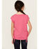 Image #4 - Rock & Roll Denim Girls' Steer Head Fringe Short Sleeve Tee, Pink, hi-res