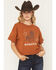 Image #1 - Originality Women's Nashville Horse Short Sleeve Graphic Sweater, Rust Copper, hi-res