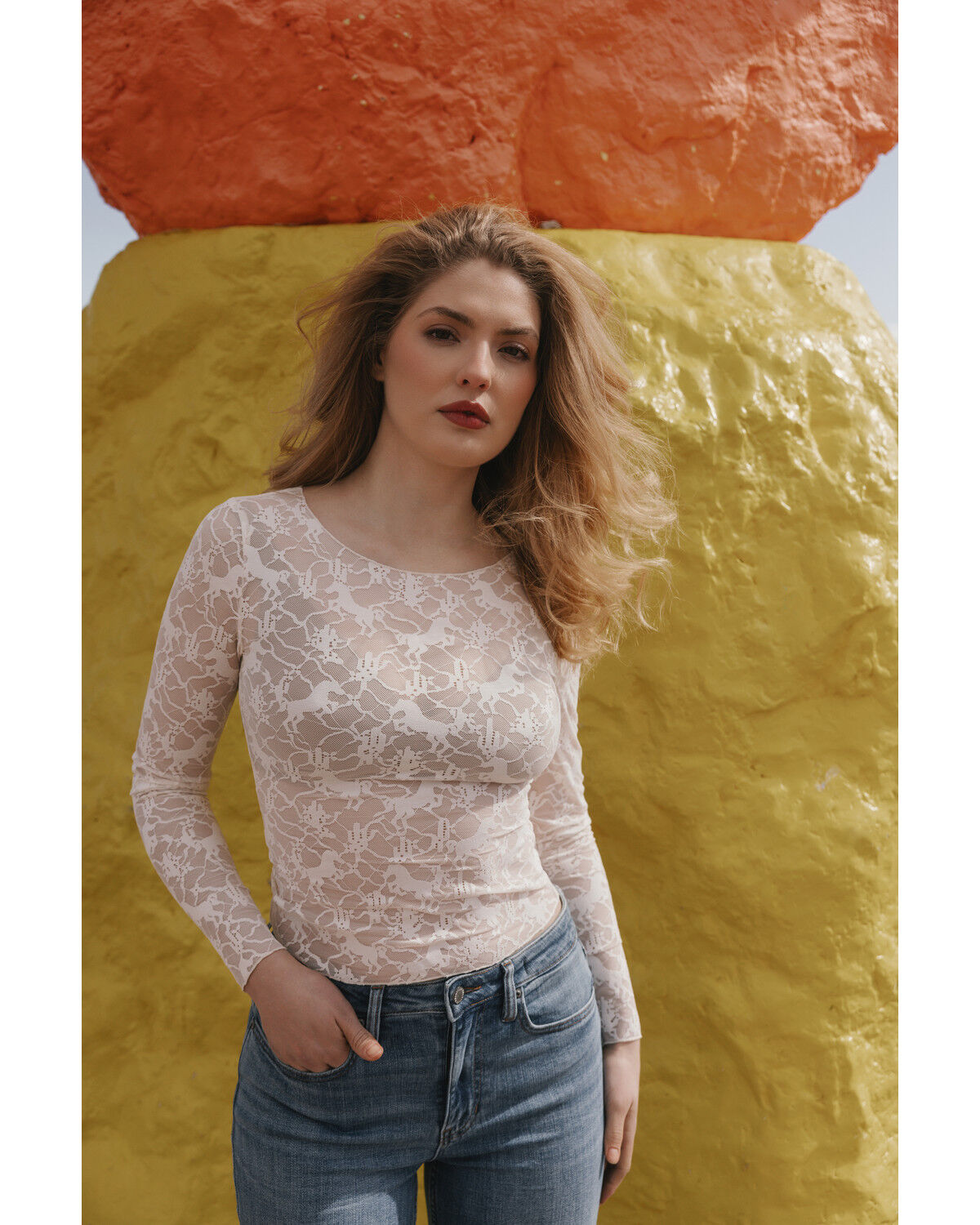 Image #1 - Idyllwind Women's Lace Long Sleeve Shirt, Ivory, hi-res