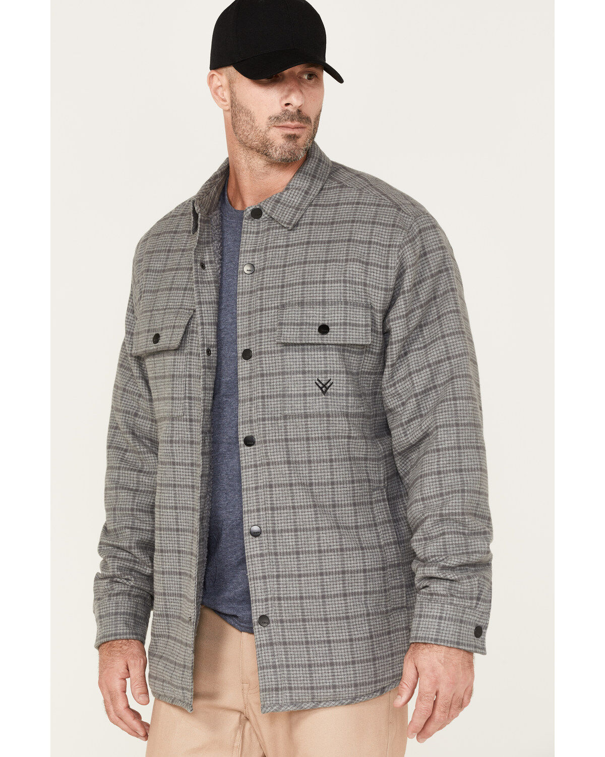 Image #2 - Hawx Men's Sherpa Lined Shirt Jacket, Charcoal, hi-res