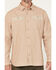 Image #3 - Lucky Brand Workwear Men's Solid Slub Canvas Long Sleeve Button-Down Work Shirt, Khaki, hi-res