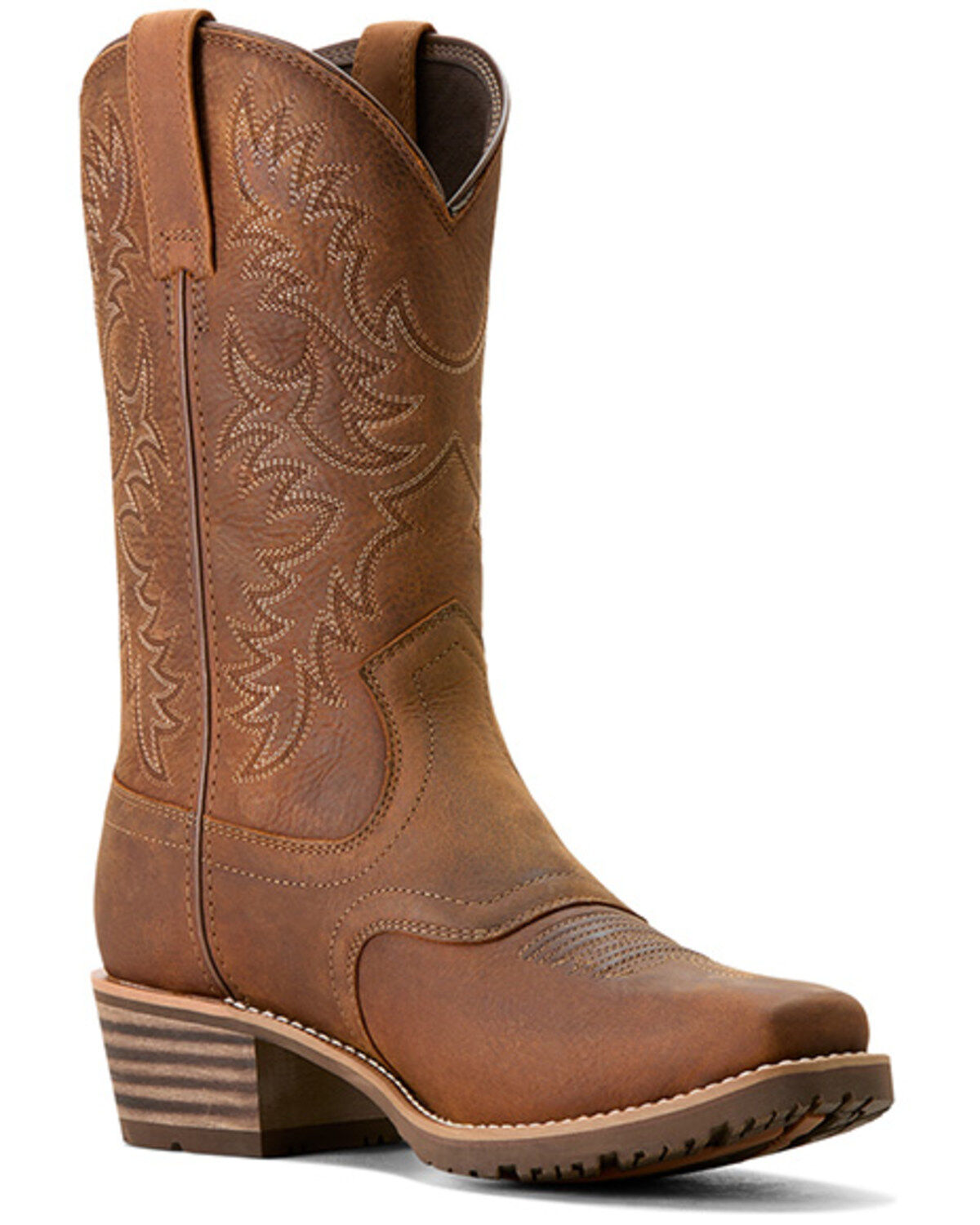Image #1 - Ariat Men's Hybrid Roughstock Waterproof Performance Western Boots - Square Toe, Brown, hi-res